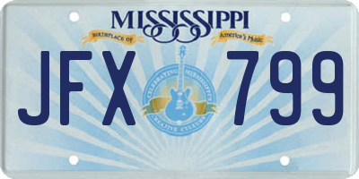 MS license plate JFX799