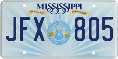 MS license plate JFX805