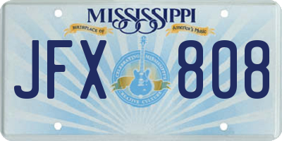 MS license plate JFX808