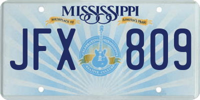 MS license plate JFX809