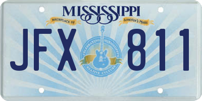 MS license plate JFX811