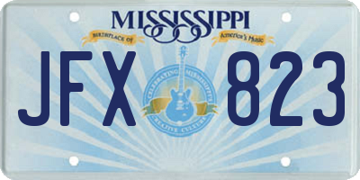 MS license plate JFX823