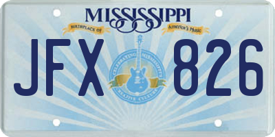 MS license plate JFX826