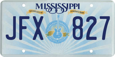 MS license plate JFX827