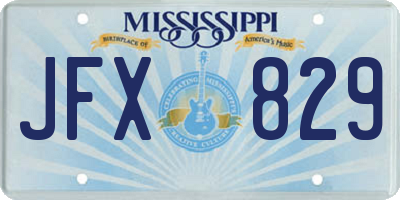 MS license plate JFX829