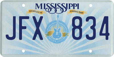 MS license plate JFX834