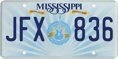 MS license plate JFX836