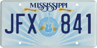 MS license plate JFX841