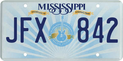 MS license plate JFX842