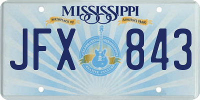 MS license plate JFX843
