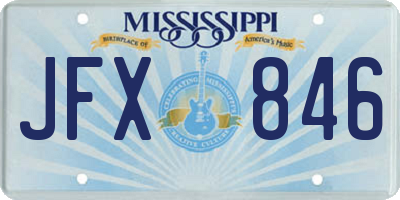 MS license plate JFX846