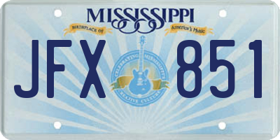 MS license plate JFX851