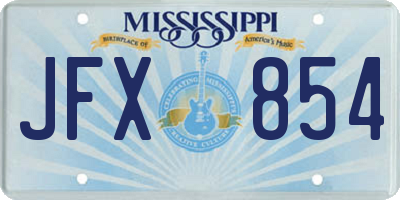 MS license plate JFX854