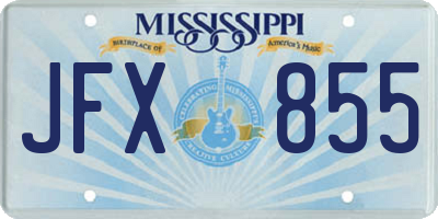 MS license plate JFX855