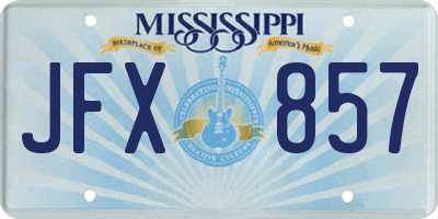 MS license plate JFX857