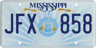 MS license plate JFX858