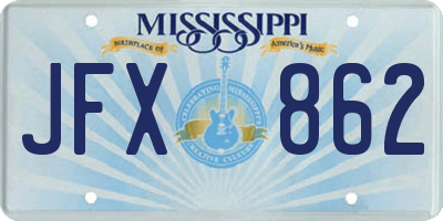MS license plate JFX862