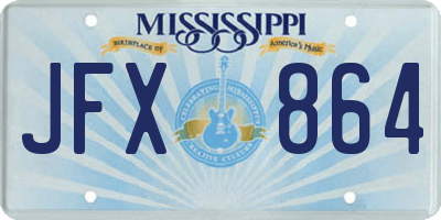 MS license plate JFX864