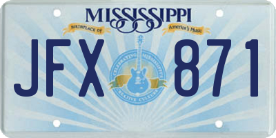 MS license plate JFX871
