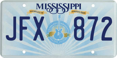 MS license plate JFX872