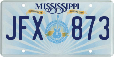 MS license plate JFX873