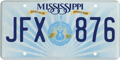MS license plate JFX876