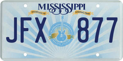 MS license plate JFX877