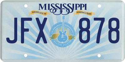 MS license plate JFX878