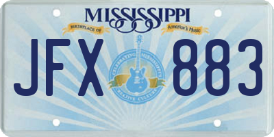MS license plate JFX883