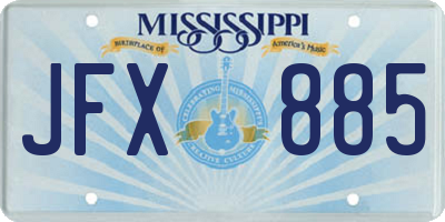 MS license plate JFX885