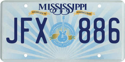 MS license plate JFX886