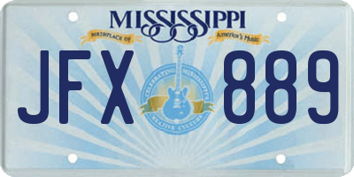MS license plate JFX889