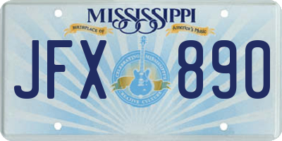 MS license plate JFX890