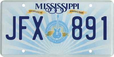 MS license plate JFX891