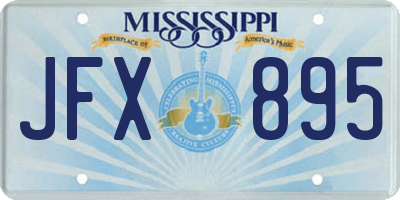 MS license plate JFX895