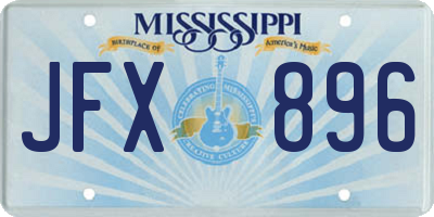 MS license plate JFX896