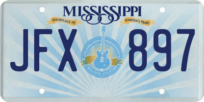 MS license plate JFX897