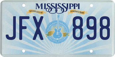 MS license plate JFX898