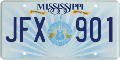 MS license plate JFX901