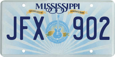 MS license plate JFX902