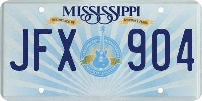 MS license plate JFX904