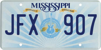 MS license plate JFX907