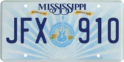 MS license plate JFX910
