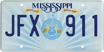 MS license plate JFX911