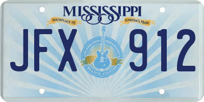 MS license plate JFX912