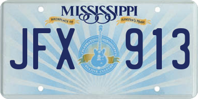 MS license plate JFX913