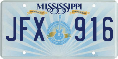 MS license plate JFX916