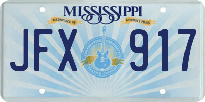 MS license plate JFX917