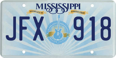 MS license plate JFX918