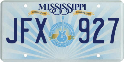 MS license plate JFX927